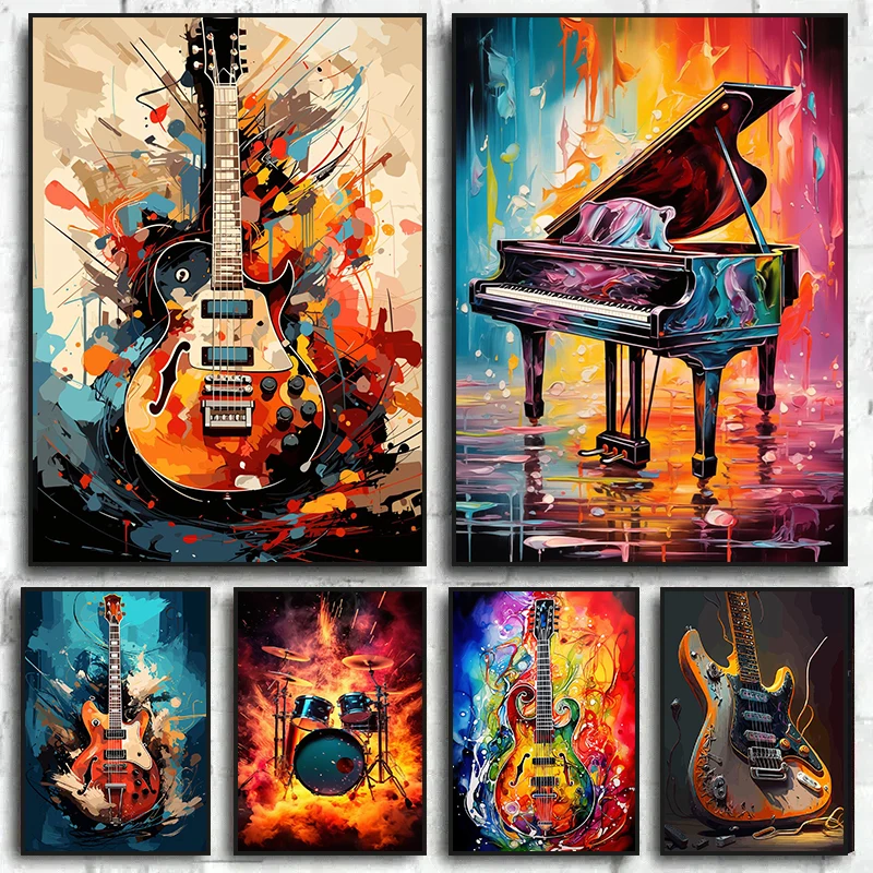 Abstract Colorful Art Musical  - огляд і ціна Musical Instrument Guitar
