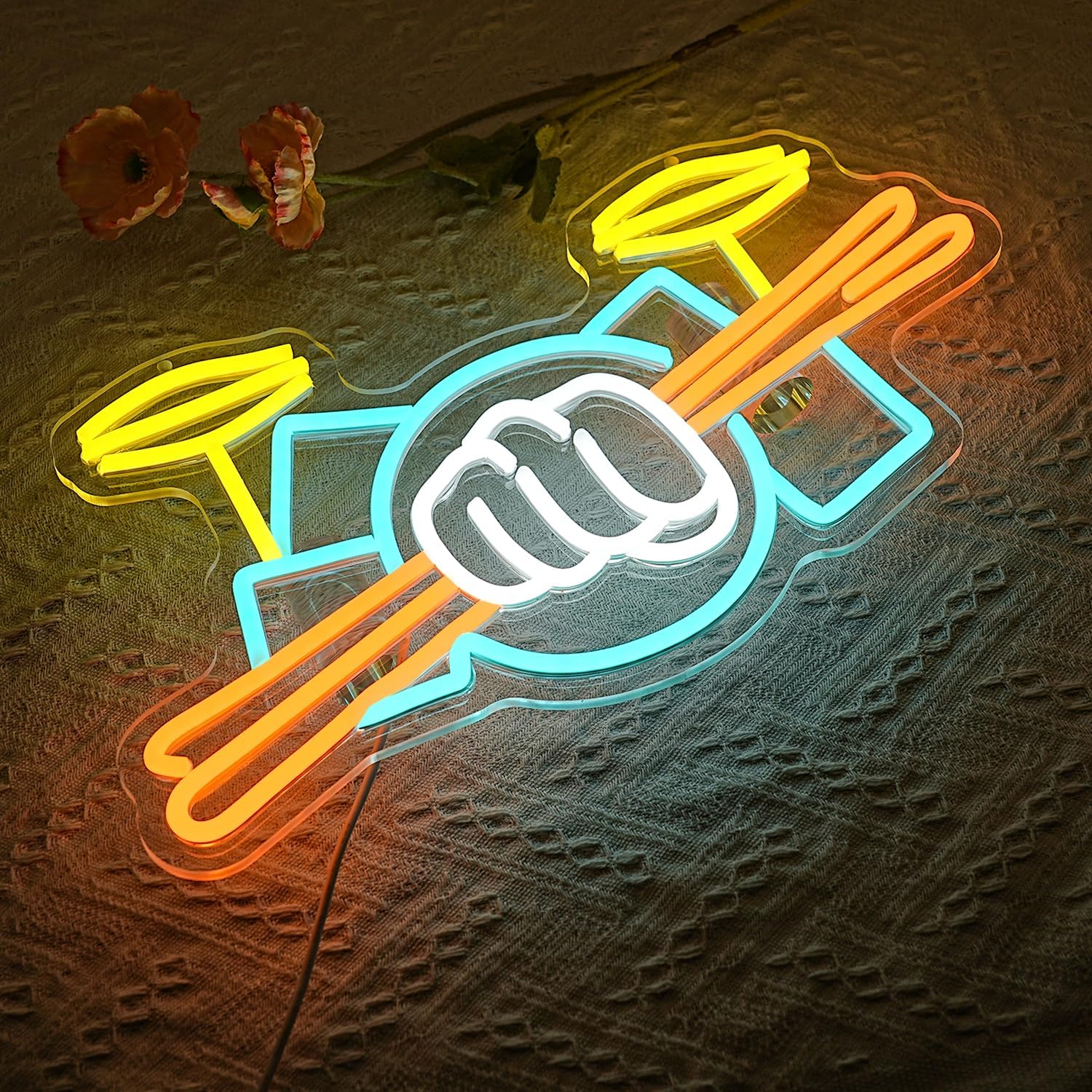 Drum Set Neon Sign USB Powered - огляд і ціна Musical Instrument Music