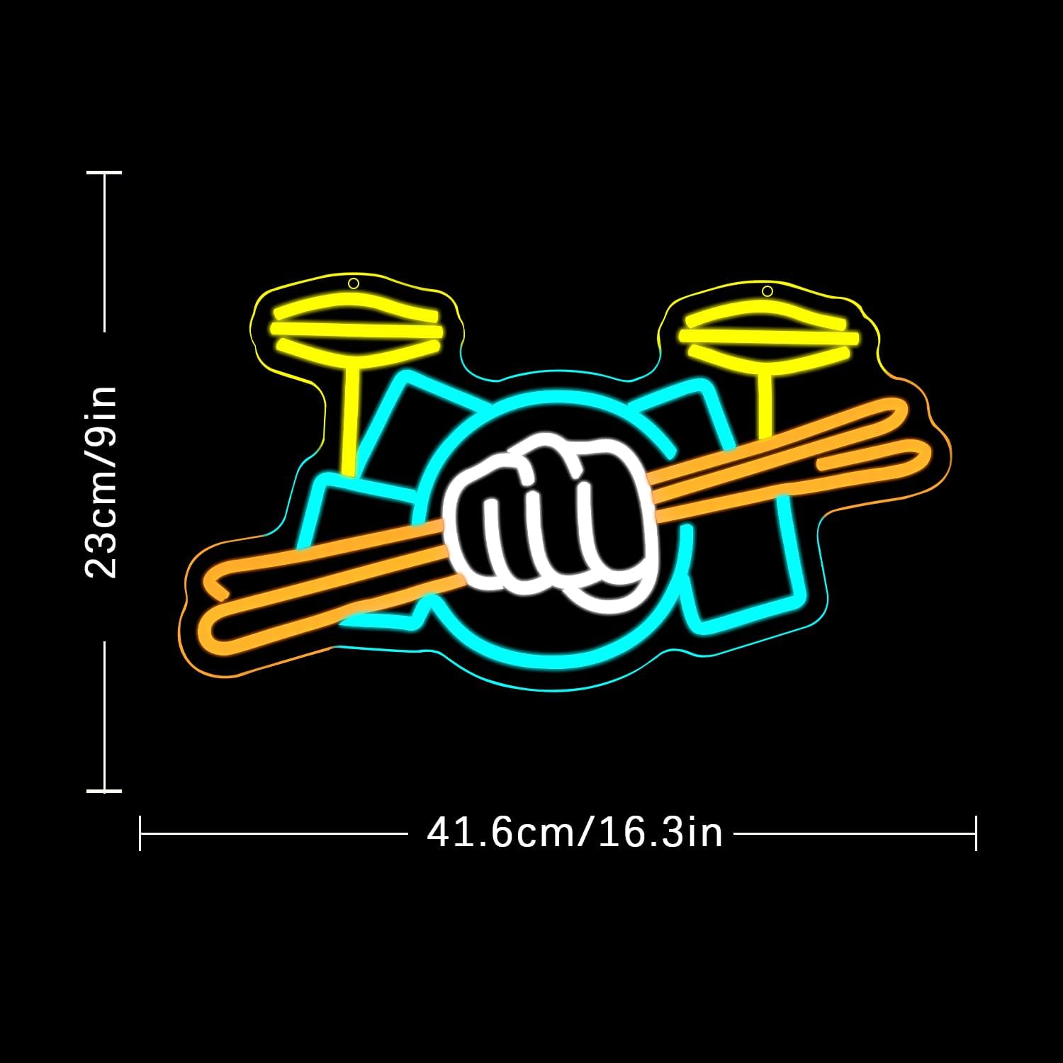 Drum Set Neon Sign USB Powered - огляд і ціна Musical Instrument Music