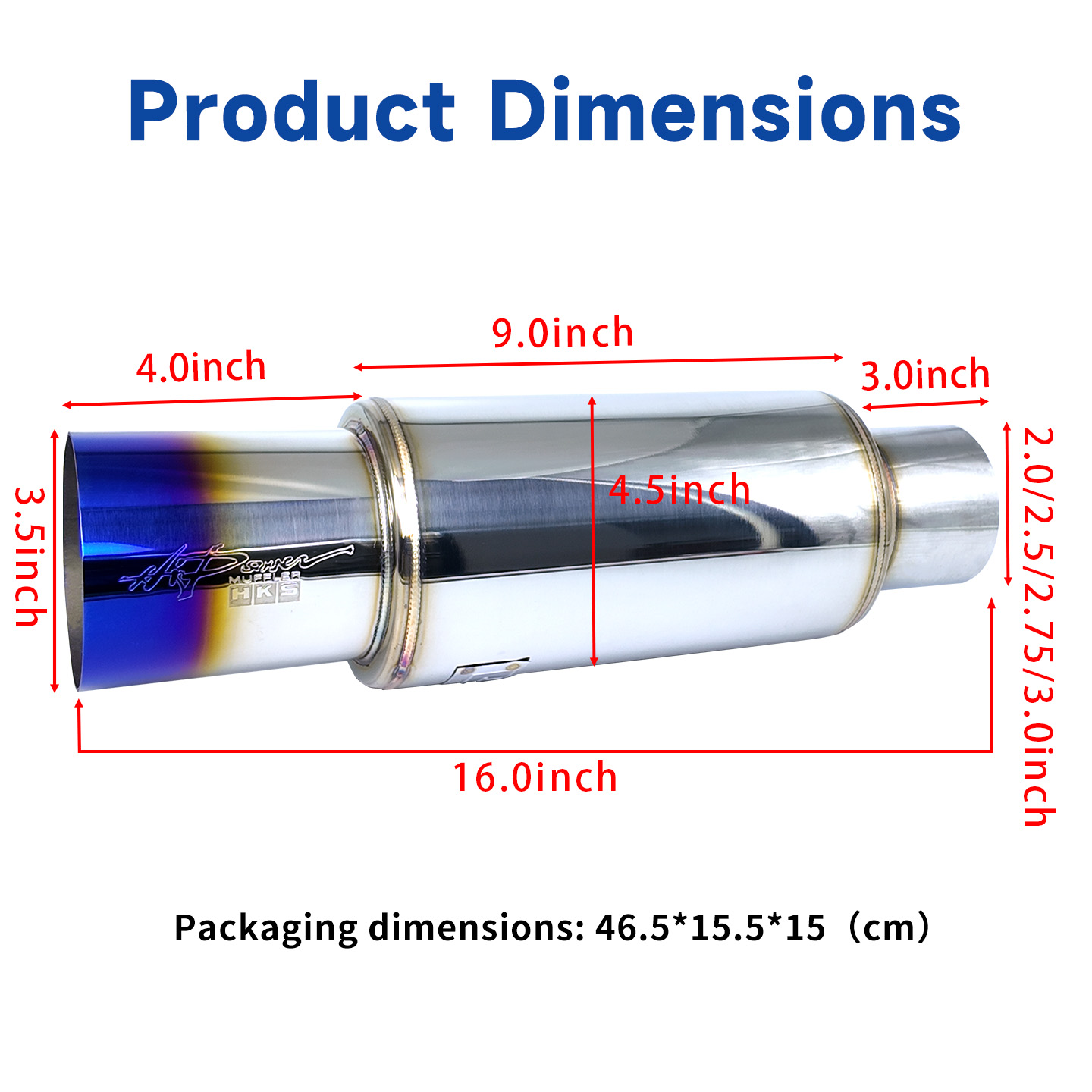 HKS 51 63 70 76-89mm stainless - огляд і ціна Musical Instrument Pipe