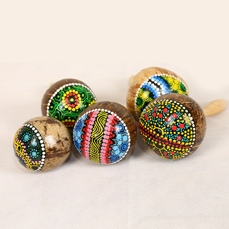 Painted Coconut Shell Maracas  - огляд і ціна Musical Instrument Maraca