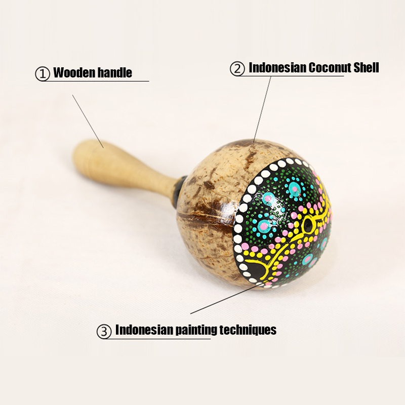 Painted Coconut Shell Maracas  - огляд і ціна Musical Instrument Maraca