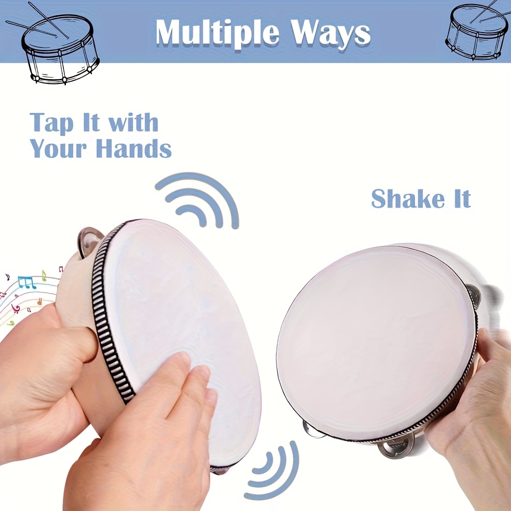 1/3pcs Wooden Tambourine 6/8/1 - огляд і ціна Musical Instrument Games