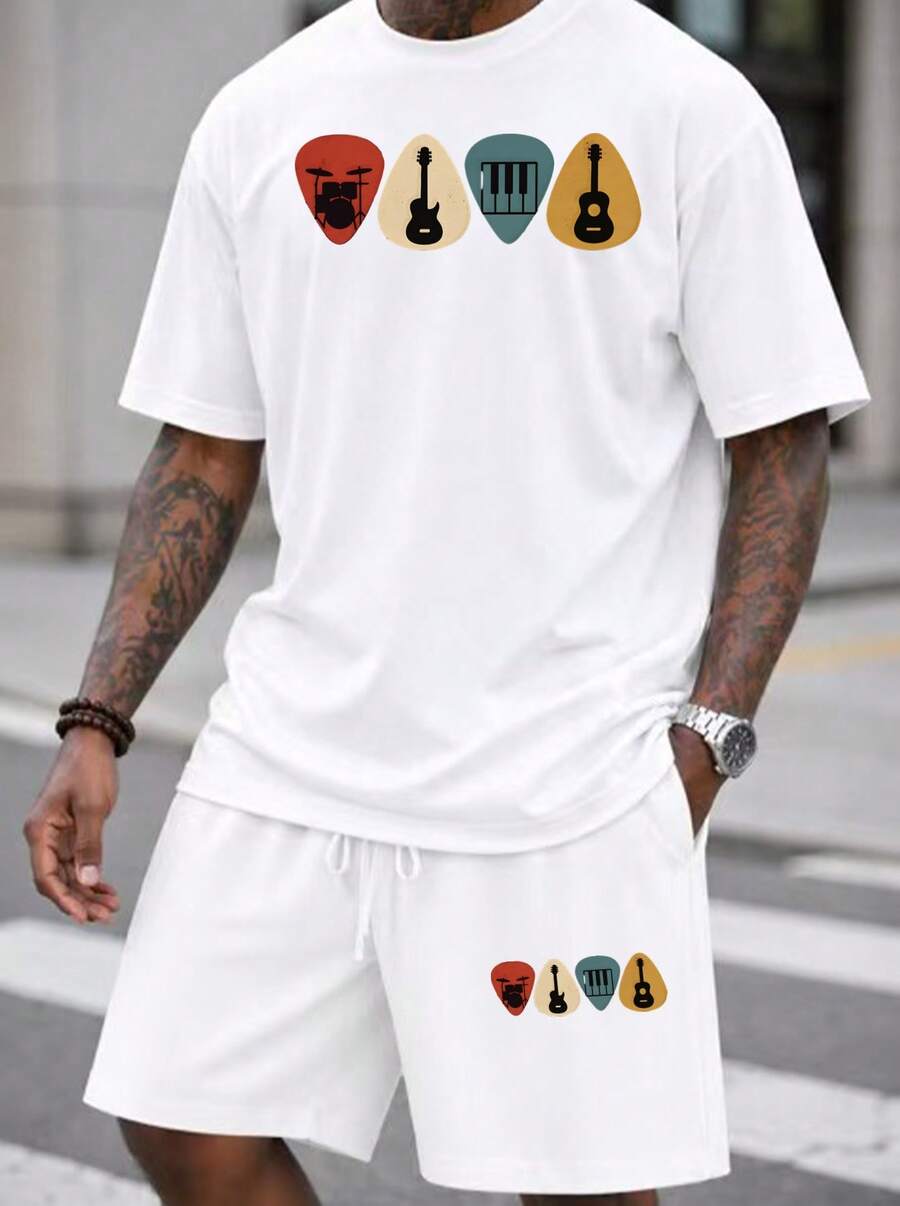 Men S 2 Piece Oversized T-Shir - огляд і ціна Musical Instrument Music