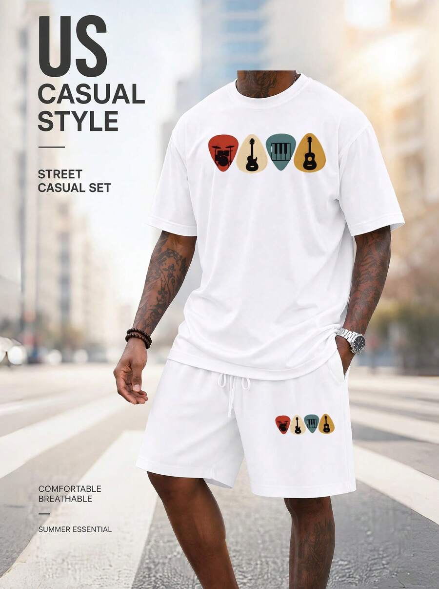 Men S 2 Piece Oversized T-Shir - огляд і ціна Musical Instrument Music
