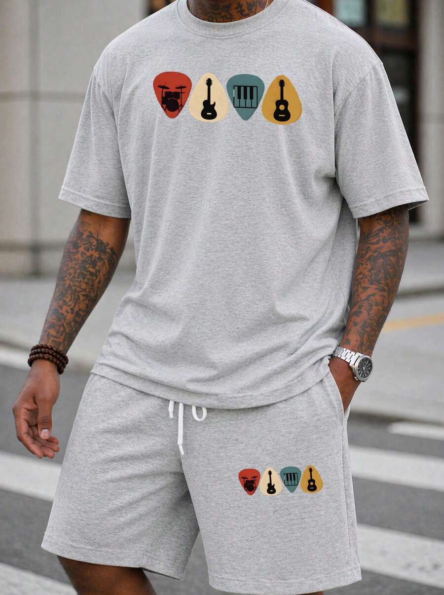 Men S 2 Piece Oversized T-Shir - огляд і ціна Musical Instrument Music