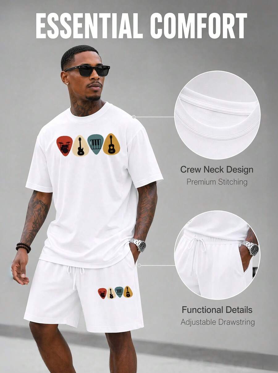 Men S 2 Piece Oversized T-Shir - огляд і ціна Musical Instrument Music